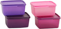 Tupperware Tupin Keep Tab Plastic Container Set (500 ml, Multicolour) -Set of 4