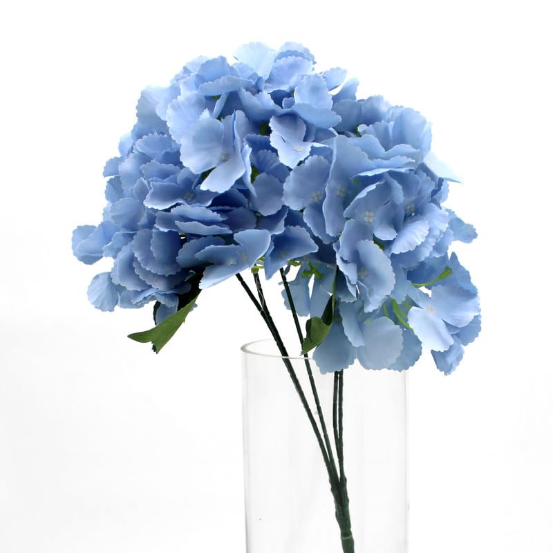 Hydrangea Artificial Flowers, Fake Flowers, Artificial Flowers Like Real Hydrangea, Artificial Hydrangea Flowers for Wedding Centrepieces, Party, DIY Projects - F1001-LIGHT BLUE