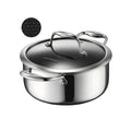 Nutricook Eterna Tri-Ply Hybrid 20cm Casserole with Lid – Stainless Steel & Ceramic Coating, Metal-Utensil Safe, Oven & Dishwasher-Safe, Induction & All Cooktops Compatible