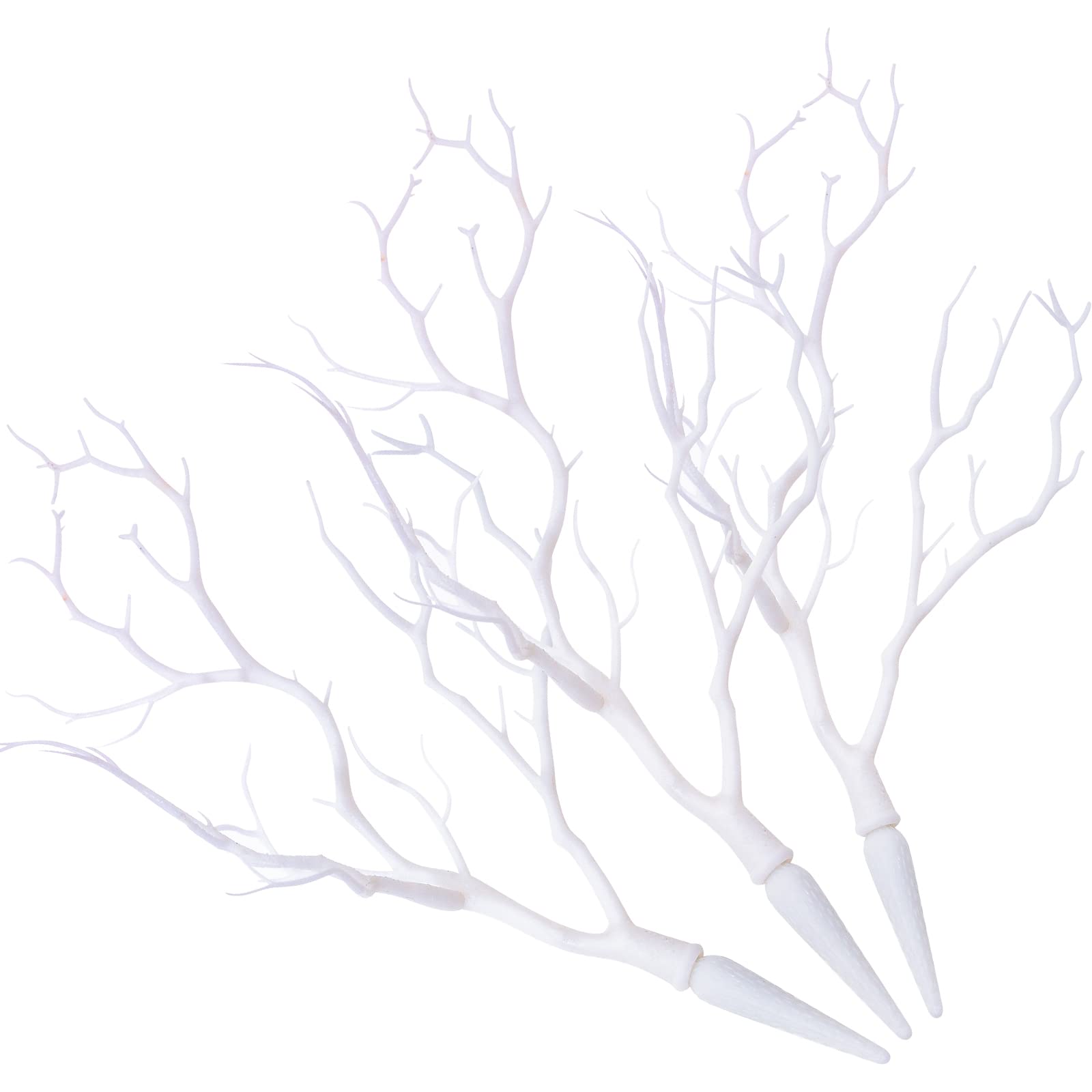 3pcs Plastic Artificial Dry Plant Tree Branch White Wedding Home Decor 14”