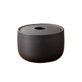 Practical ashtray Pure Black Round Ashtray with Lid Windproof Chinese Style Office Funnel-shaped