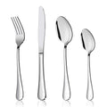 Cutlery Set, Onader Stainless Steel 24 Piece Cutlery Set for 6 People, Flatware Silverware Set with Knife Fork Spoon, Elegant Tableware for Daily Use/Christmas, Mirror Finished. Dishwasher Safe