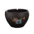 Practical ashtray Large Retro-style Tall Purple Clay Ashtray for Home Living Room or Office Use Chrysanthemum Design