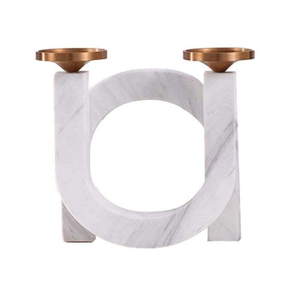 Modern crafts candlestick, white szlig he marble candle holders, home accessory (Color : A)