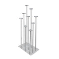 Floor Candelabra Holders, 9 Arm Tall Pillar Candle Holder for Wedding Centerpiece Metal Tealight Candlesticks for Wedding Birthday Party Home Decorations (Silver)