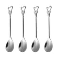 KASTWAVE 4-Piece Stainless Steel Demitasse Spoons – Cute 5-Inch Mini Coffee Spoons | Creative Flower Design for Espresso, Dessert, Tea, Sugar Stirring