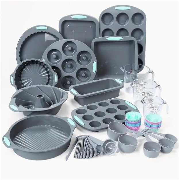 45/49/54Pcs, Aluminium Baking And Pastry Pan Set, Cake Mold, Bread Dessert Pan, Tools