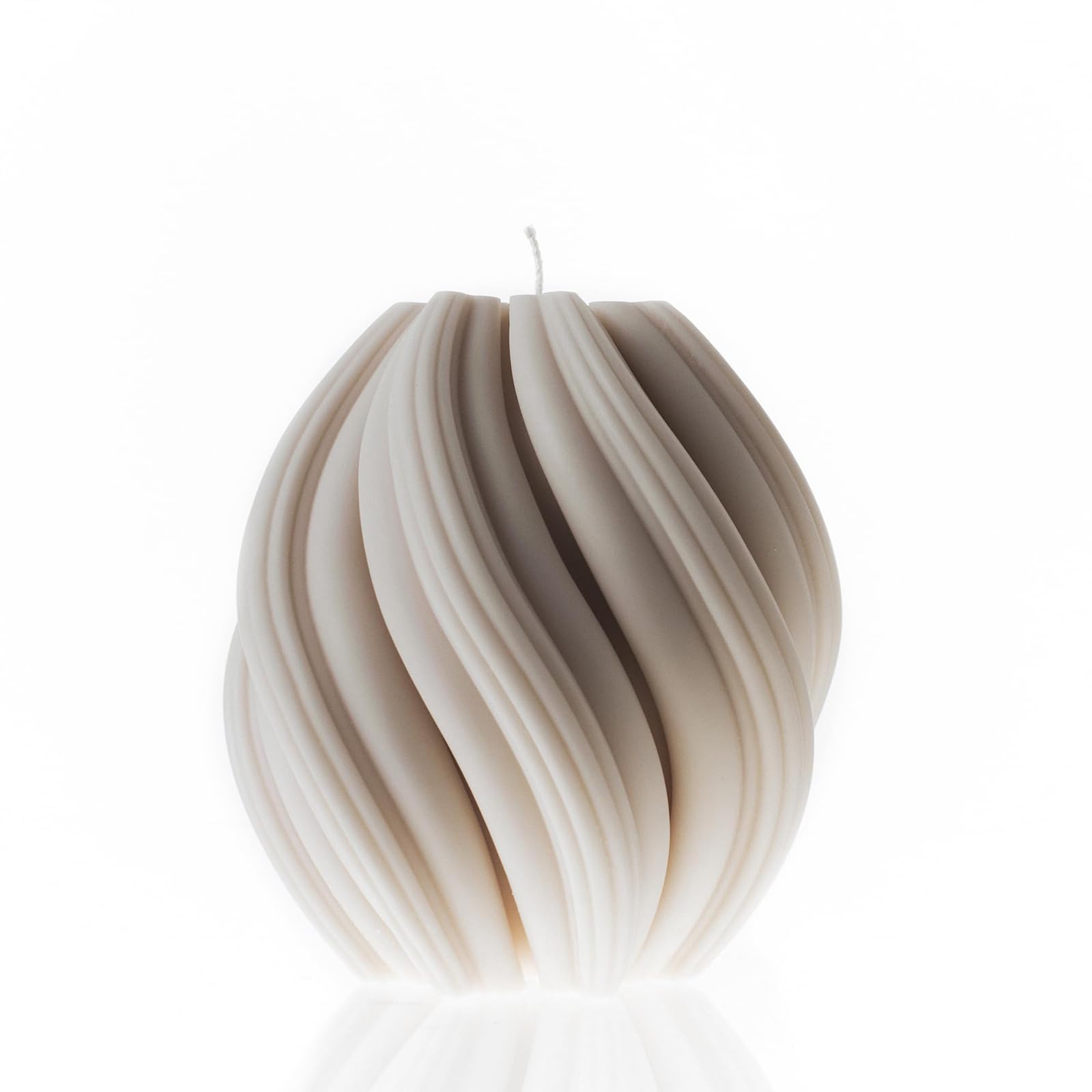 Jaffiust Swirl Candle - Large Beautiful Handmade Pillar Scented Soy Wax Twirl Elegant Bubble Aesthetic Housewarming Gift Home Room Shelf Decor Idea Spiral Candle White (Large)