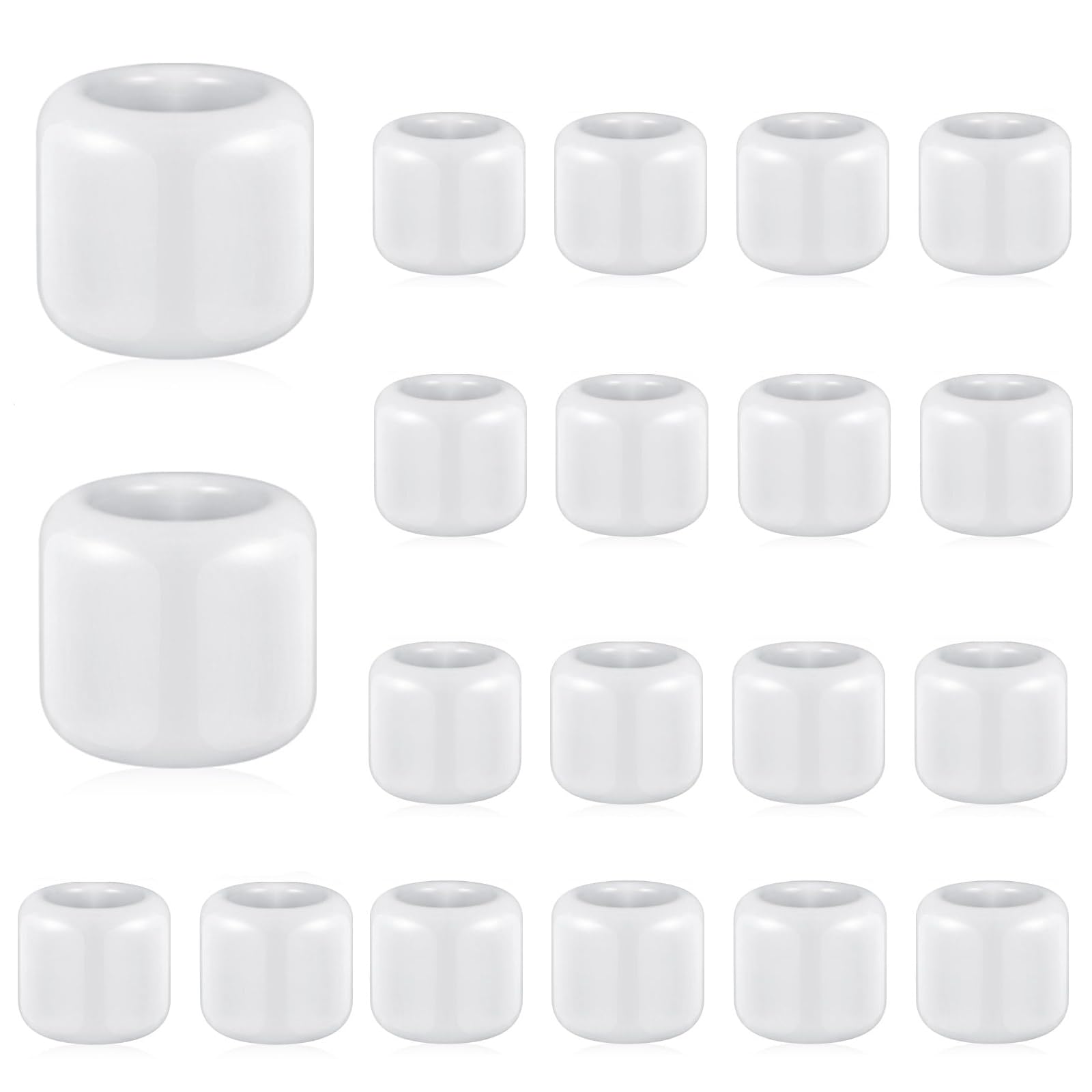 TERRIFI 20 Pcs Ceramic Candle Holder Set, 0.7 Inch Small White Candle Holders for Table Centerpieces, Prayer, Decorative Mini Candlestick Holders for Wedding Decor, Dining Room