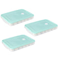 Benting 3PCS Dumpling Storage Box - Fridge Food Holder & Organizer Tray with Lid - Stackable Single Layer Container Set in Green Plastic