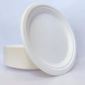 [9 Inch, 50 Pieces] Paper Disposable Plates, Nature Compostable Dinner Plates, Hot or Cold Use, Strong, Microwavable, Eco-Friendly By M.I.C Tableware-AE