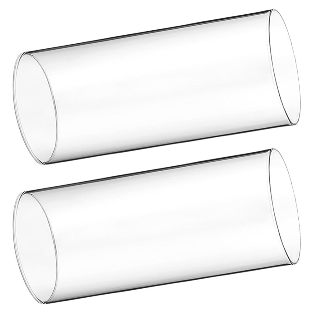 Cabilock 2pcs Glass Candle Tubes Decorative Windproof Candle Holders for Elegant Open Ended Shades for Home Decor and Events