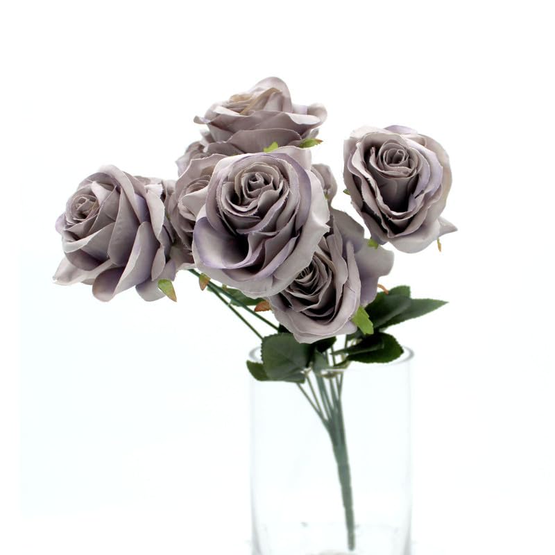 Artificial Rose Flowers with Stems for Bridal Wedding Decoration Study | Home & Garden | Home Decor | Floral Décor - F032-GREY