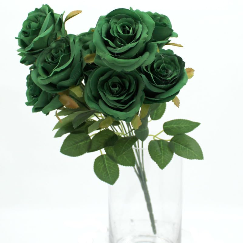 Artificial Rose Flowers with Stems for Bridal Wedding Decoration Study | Home & Garden | Home Decor | Floral Décor - F032-GREEN