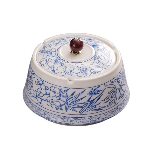 Practical ashtray Ashtray with Lid Made of Ceramic, Round Shape for Hotels, Living Room Desktop