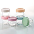 ALMEKAQUZ 6Pcs Jam Jars, Glass Containers, 3.5 oz Glass Storage Jar with Lid, Dipping Cup Set, Leak Proof Reusable for Lunch Boxes and Work Travel