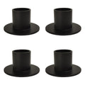 Taper Candle Holder, Candle Holders for Pillar Candles, Matte Black Candlestick Holder Centerpieces for Home Decoration, Wedding Anniversary, Party, Housewarming Gifts,Set of 8,Round (Set of 4)