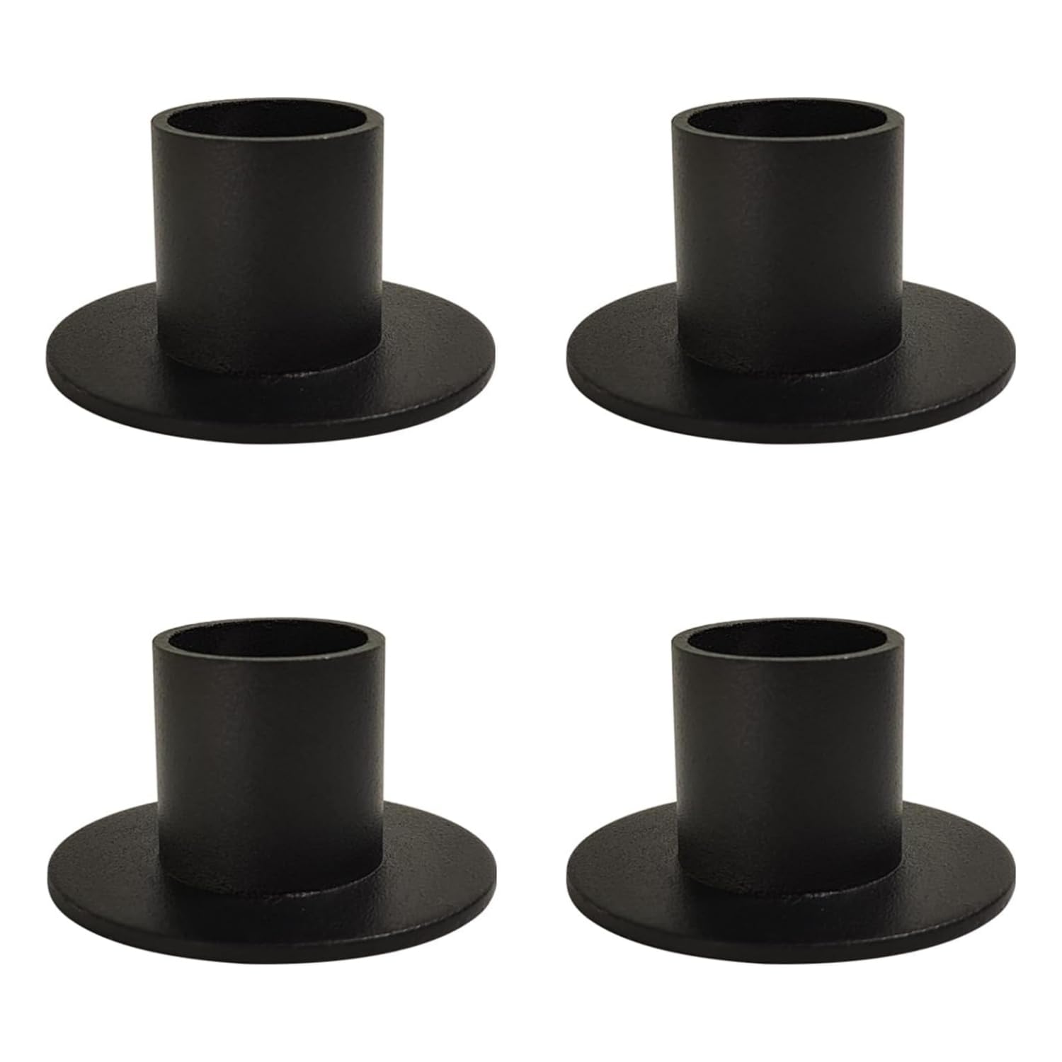 Taper Candle Holder, Candle Holders for Pillar Candles, Matte Black Candlestick Holder Centerpieces for Home Decoration, Wedding Anniversary, Party, Housewarming Gifts,Set of 8,Round (Set of 4)