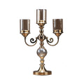 Creative Metal Candle Holder Three Heads, European Interior Decoration, Candle Holders, Dinner Accessories with Candles, Table Decoration Plate Candle Holder