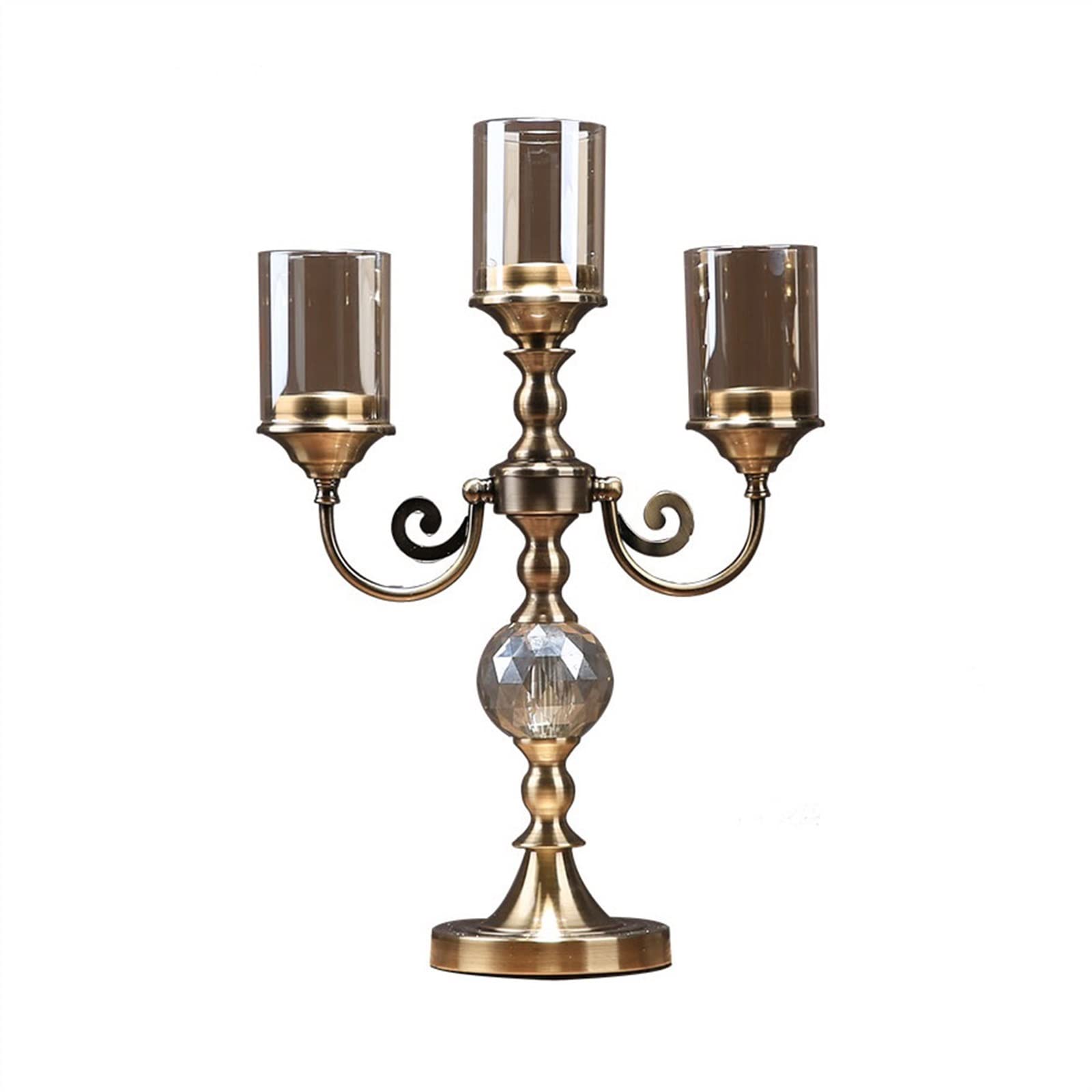 Creative Metal Candle Holder Three Heads, European Interior Decoration, Candle Holders, Dinner Accessories with Candles, Table Decoration Plate Candle Holder