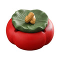 Practical ashtray Persimmon Ashtray with Lid Made of Ceramic for Living Room Office Desktop Solid Color(Green)