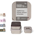 Stackable Stainless Steel Lunch Box, 3 Leakproof containers. Loved by Kids, Compact & Easy to Clean, Elegant Cool Kid Design for School & Travel