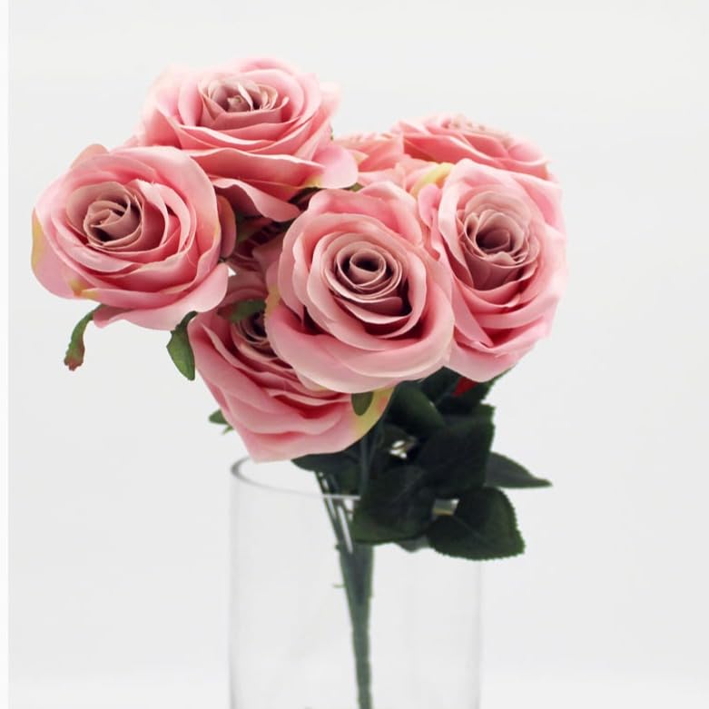 Artificial Rose Flowers with Stems for Bridal Wedding Decoration Study | Home & Garden | Home Decor | Floral Décor - F032-LIGHT PINK