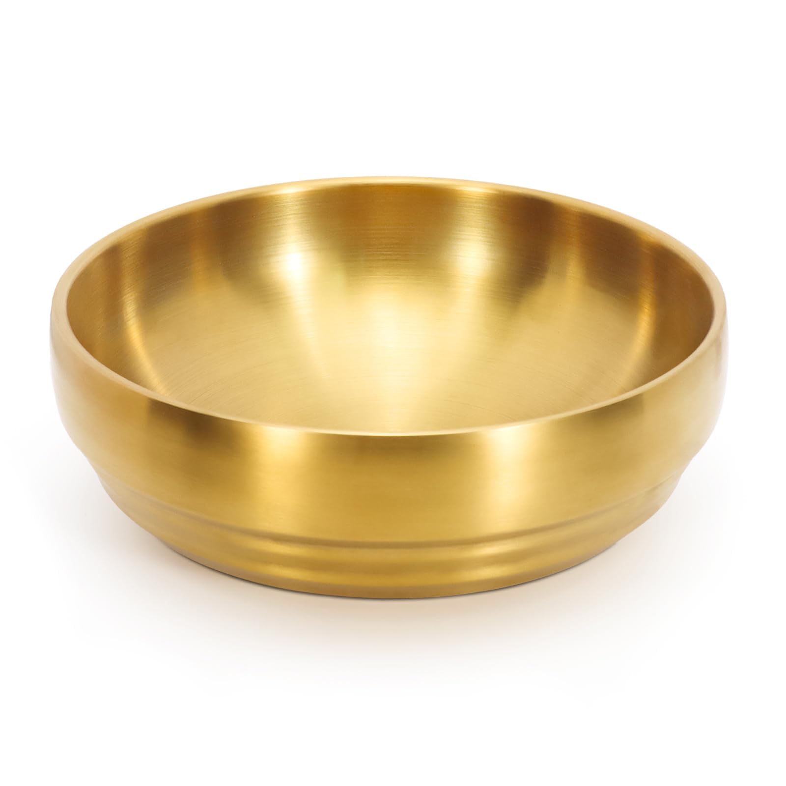 Azonee 7.3In Gold Large Stainless Steel Soup Bowl, 35OZ Double Walled Sashimi Dish, Ramen Bowls Stainless Steel Korean Bowl Vegetable Salad Bowls Noodle Soup Bowls Udon, for Restaurant, Home