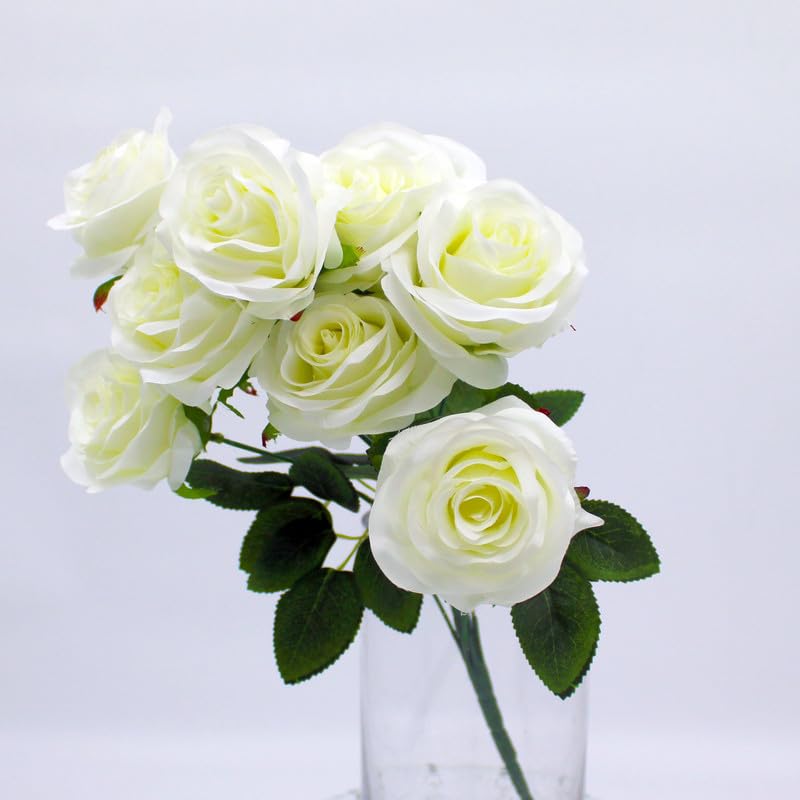 Artificial Rose Flowers with Stems for Bridal Wedding Decoration Study | Home & Garden | Home Decor | Floral Décor - F032-WHITE