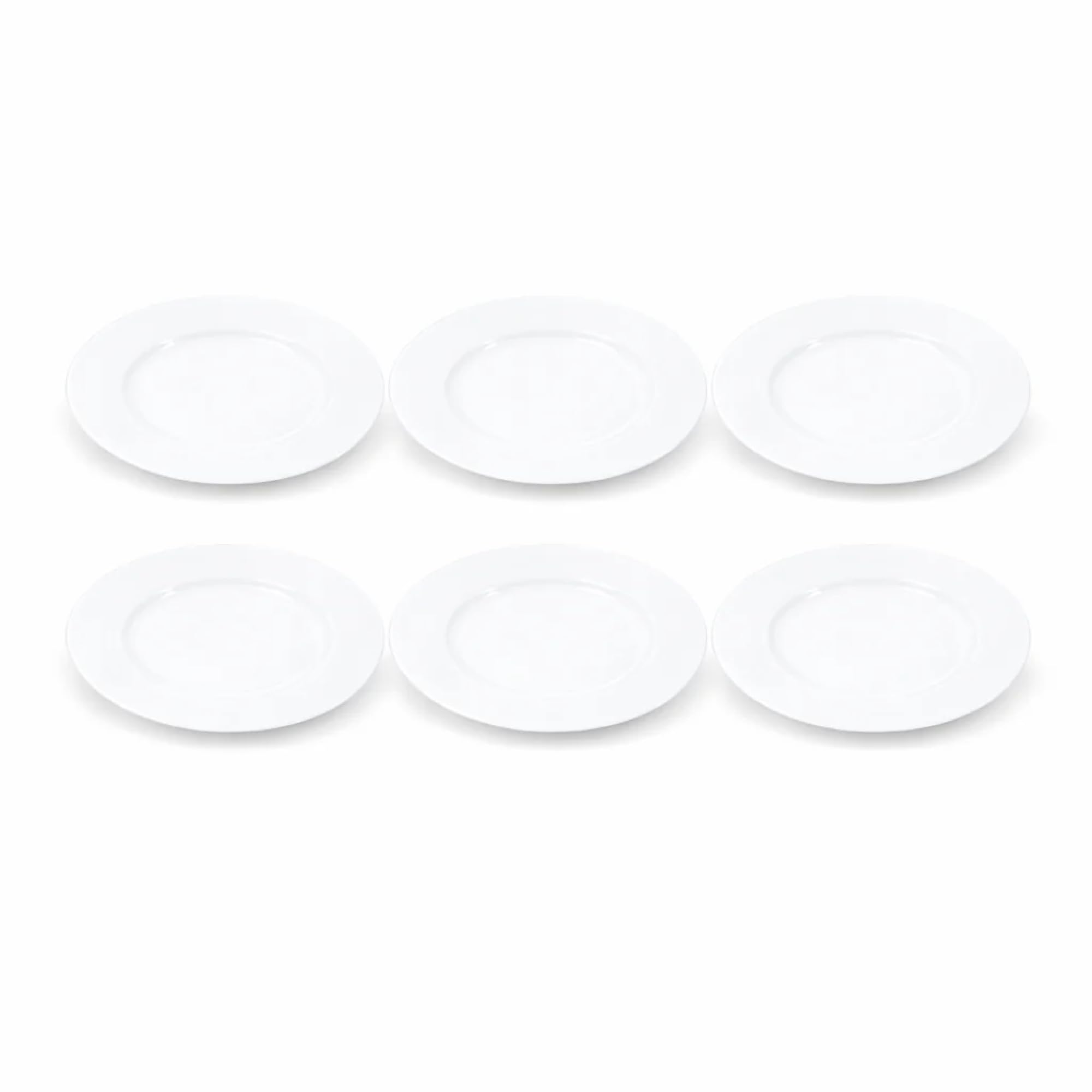 6Pcs White Ceramic Dessert Plate 19cm Elegant Round Plates for Cakes, Snacks & Desserts Microwave & Dishwasher Safe Tableware