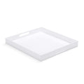 12x20 Inch Modern White Acrylic Ottoman Tray with Cutout Handles Serving Tray Organizer Tray Decorative Tray. for Living Room, Bedroom,Bathroom and Kitchen Countertop
