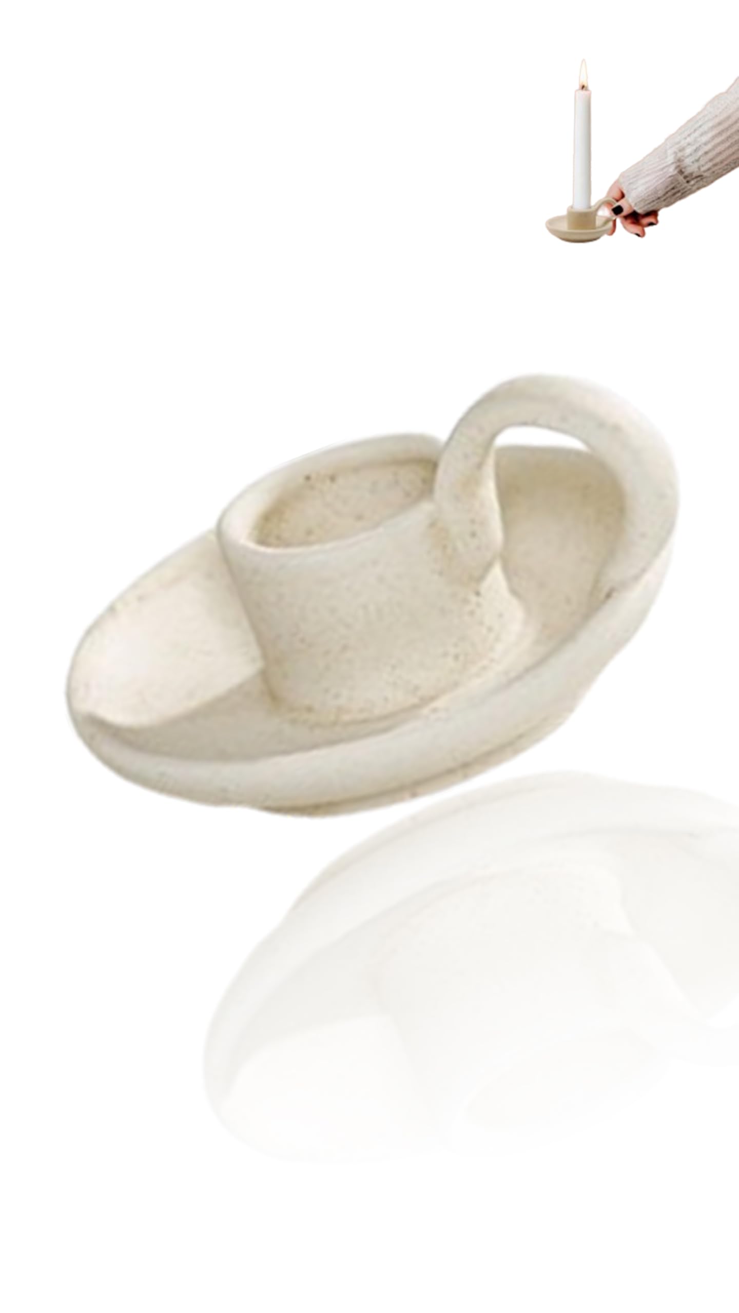 Ceramic Taper Candle Holders - Elegant Beige Stands for Holiday, Dining Room, Home Decor, Creates Cozy Candlelight Ambiance, Gift for Housewarming, Weddings