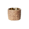 Practical ashtray Imitation Rattan Ashtray Stainless Steel Liner for Homes Balconies Gardens Offices Also as Decoration(Gold)