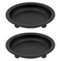 Matte Black Iron Candle Plate, Set of 2, Metal Saucer Style Candle Holder for Pillar/Scented/Flameless/Ball Candles, Decorative Candle Stand for Table Centerpiece