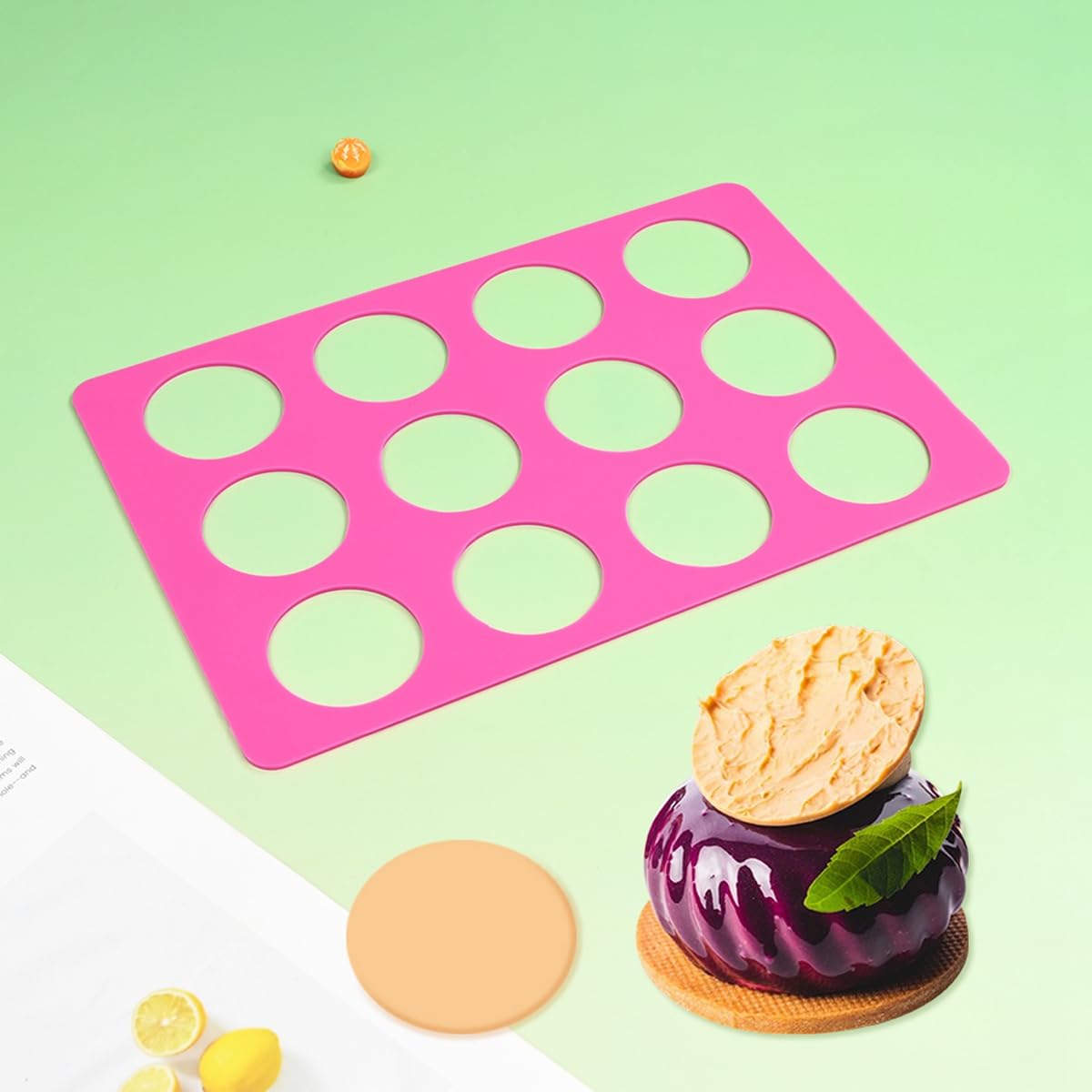 mostsom Round Silicone Chocolate Molds, Cheese Chocolate Mat, Cookie Stencil Chablon Molds, Cake Decorating Tools, Bakeware Accessories for DIY Baking & Kitchen Decor (D_ Round)