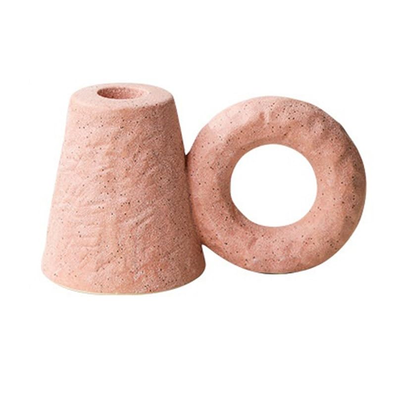 Candle Appliques Colorful Ceramic Candlestick for Home, Wedding, Bar, Party Decoration, Table Candlestick, Photo Accessories Candle Holder (Colour: Pink)