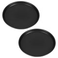 2 Pack 10-Inch Deep Dish Pizza Pan, Non-Stick Carbon Steel Pizza Pan, Round Bakeware for Oven Baking Serving, Pizza Plates Serving Tray Crisper Pan for Home Kitchen Restaurants