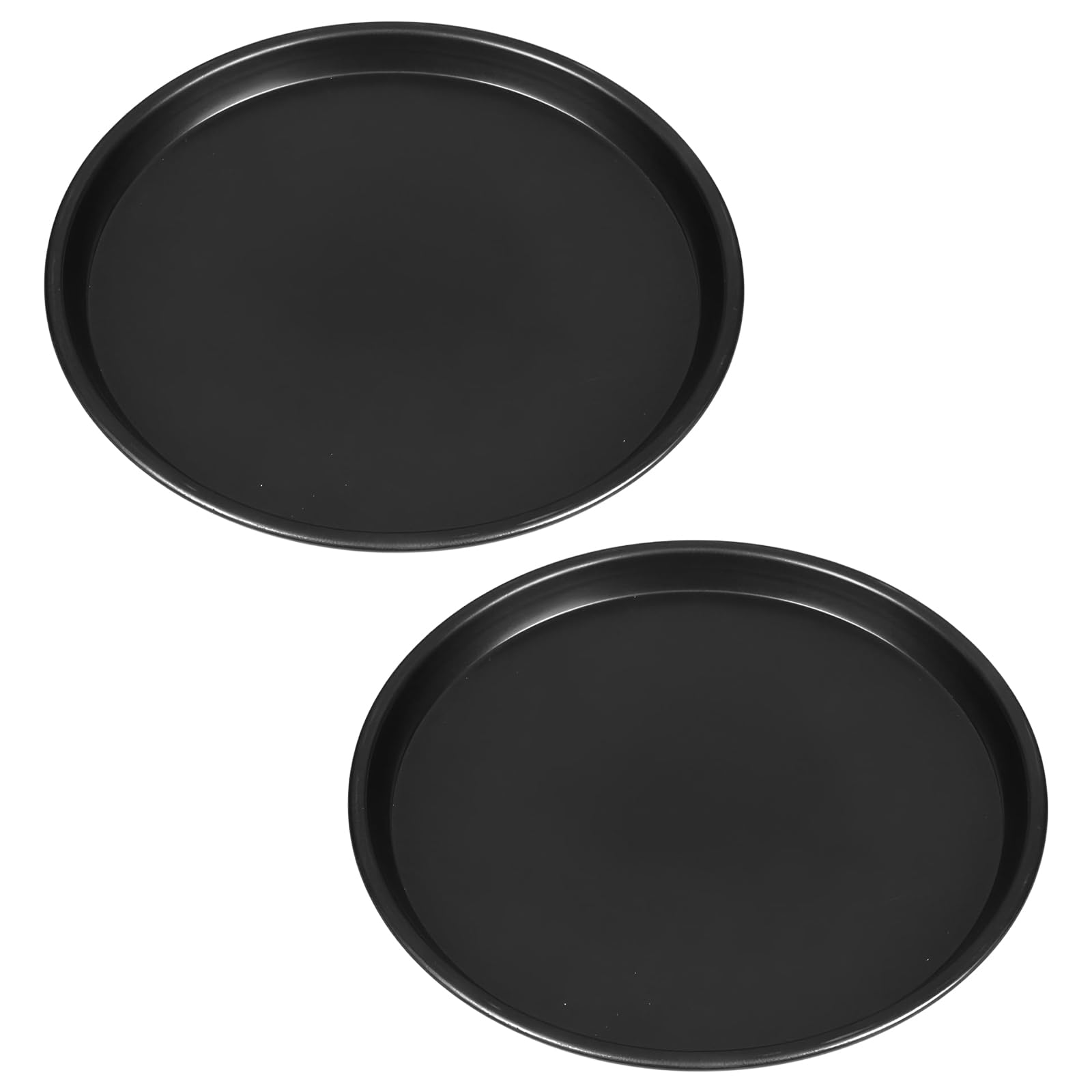 2 Pack 10-Inch Deep Dish Pizza Pan, Non-Stick Carbon Steel Pizza Pan, Round Bakeware for Oven Baking Serving, Pizza Plates Serving Tray Crisper Pan for Home Kitchen Restaurants
