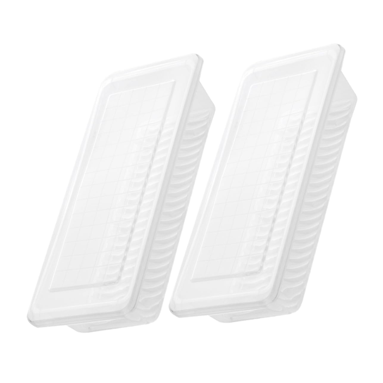 2 Pack Food Storage Containers with Removable Drain Plate, Reusable Crisper Box for Refrigerator, Transparent Organizer for Vegetables, Fruits, Meat & Seafood