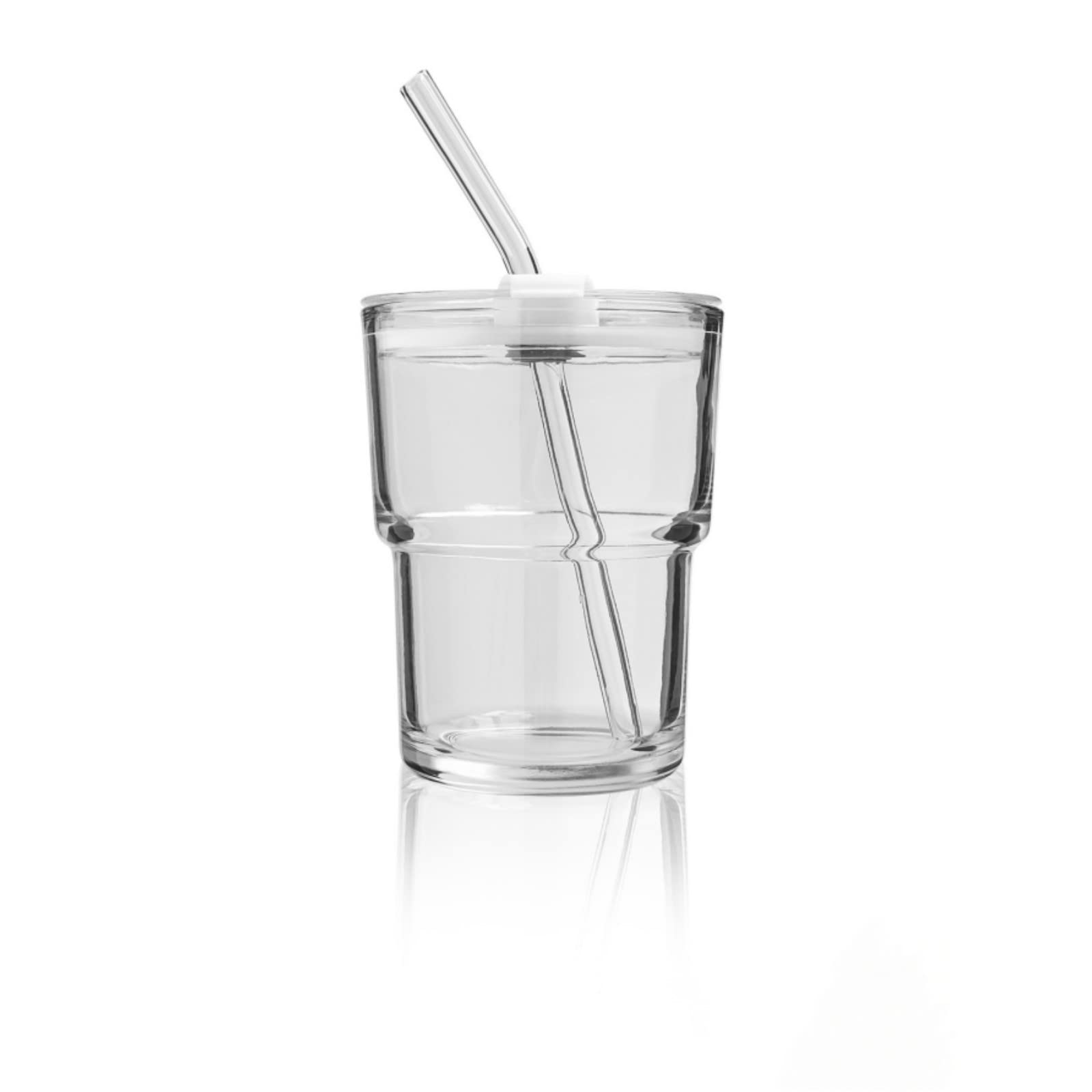 13OZ/400ML Ice Coffee Glass Tumbler with Straw and Lid Sealed Carry On, Thick Wall Water Glass Cup Mug Tea ?Clear?