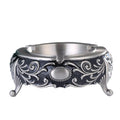 Practical ashtray Silver Ashtray Metal Material Unique Pattern for Office Hotel Living Room Desktop