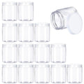 Panxxsen 15 Pack 6oz Clear Plastic Jars Wide-mouth Storage Containers,Refillable Empty Containers for Dry Food,Dried Fruit,Seasoning and Honey Storage