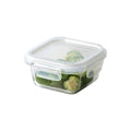 LocknLock Tempered Glass Square 320ml – Airtight Food Container with 4-Side Locking Lid, Microwave, Freezer & Dishwasher Safe