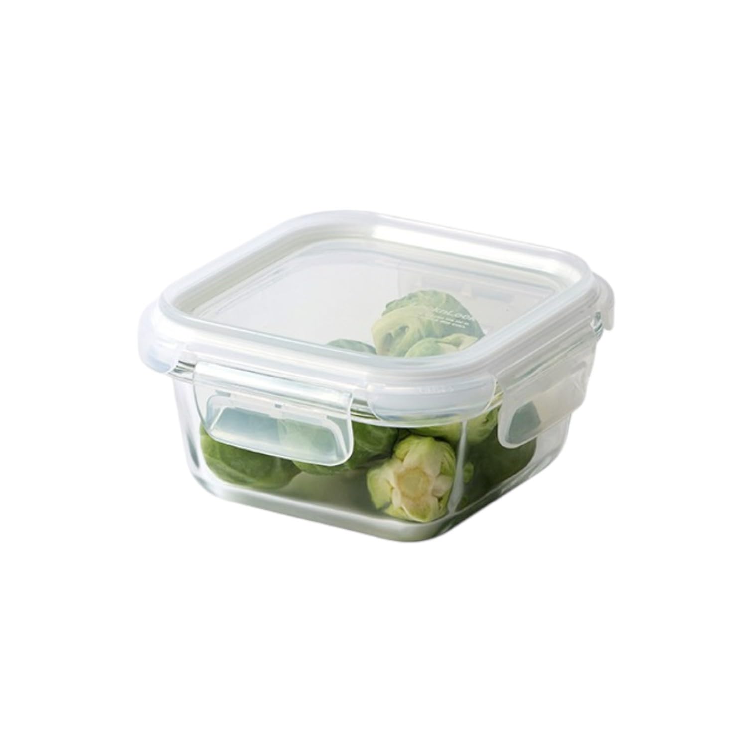 LocknLock Tempered Glass Square 320ml – Airtight Food Container with 4-Side Locking Lid, Microwave, Freezer & Dishwasher Safe
