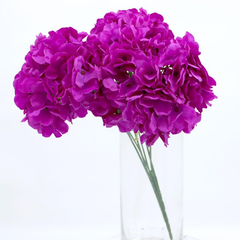 Hydrangea Artificial Flowers, Fake Flowers, Artificial Flowers Like Real Hydrangea, Artificial Hydrangea Flowers for Wedding Centrepieces, Party, DIY Projects - F506-DARK PURPLE