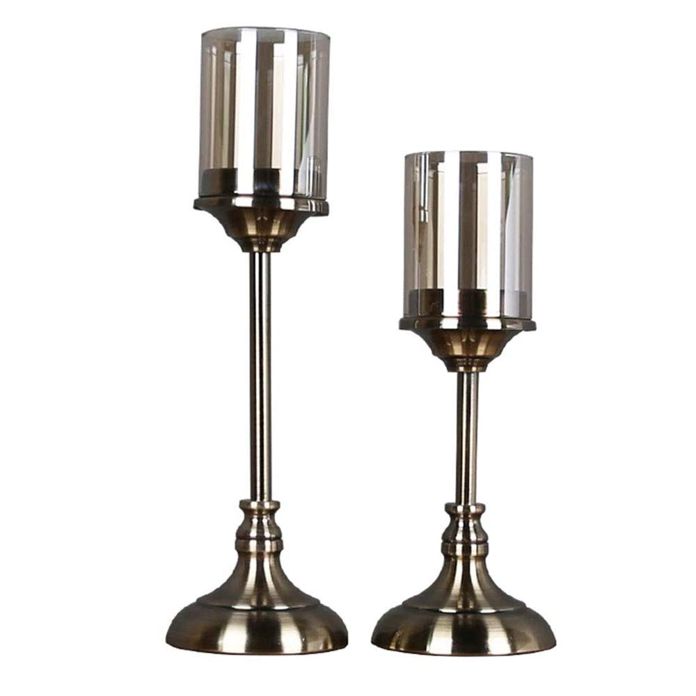 Crystal Tea Light Candle Holders, Metal Glass Candlestick, Anti-corrosion Anti-rust Easy Clean, for Home Living Room Table Decorative 2pcs