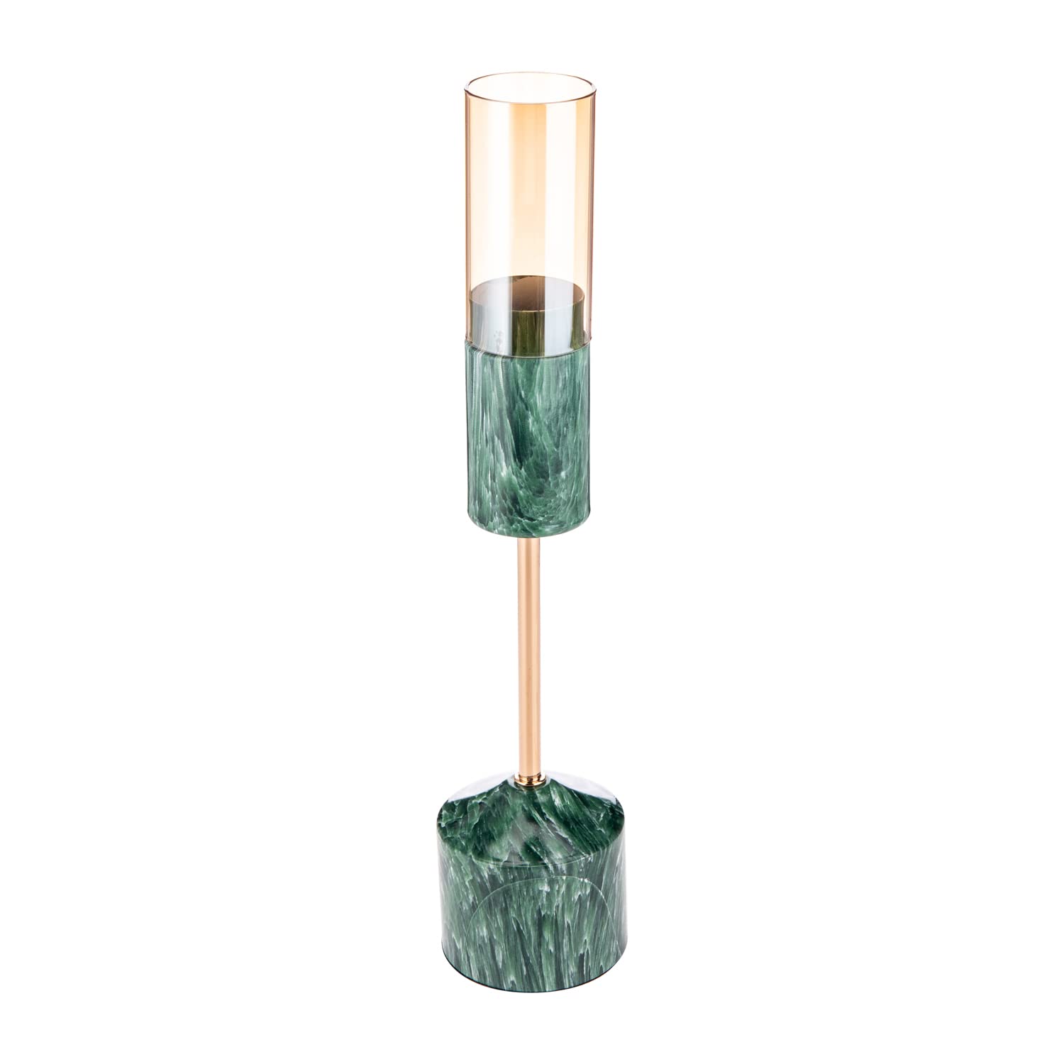 AKDC Zeyve Candle Holder B 8Cm X 8Cm X 37Cm Rose Gold, Green