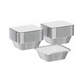 Disposable Aluminium Food Storage Containers with Lids, Heavy-Duty Foil Lunch Boxes for Meal Prep, Food Packaging and Storage, Silver, 890 CC (25)