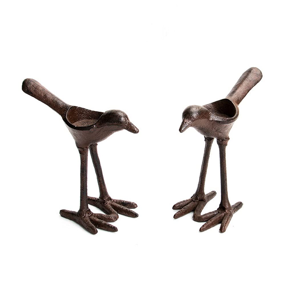 Candle Holders Cast Iron Retro Bird Candle Holder Two-Piece Handmade Pastoral Decoration Decoration Home Dining Table Living Room Decoration Candle Stand (Color : A)