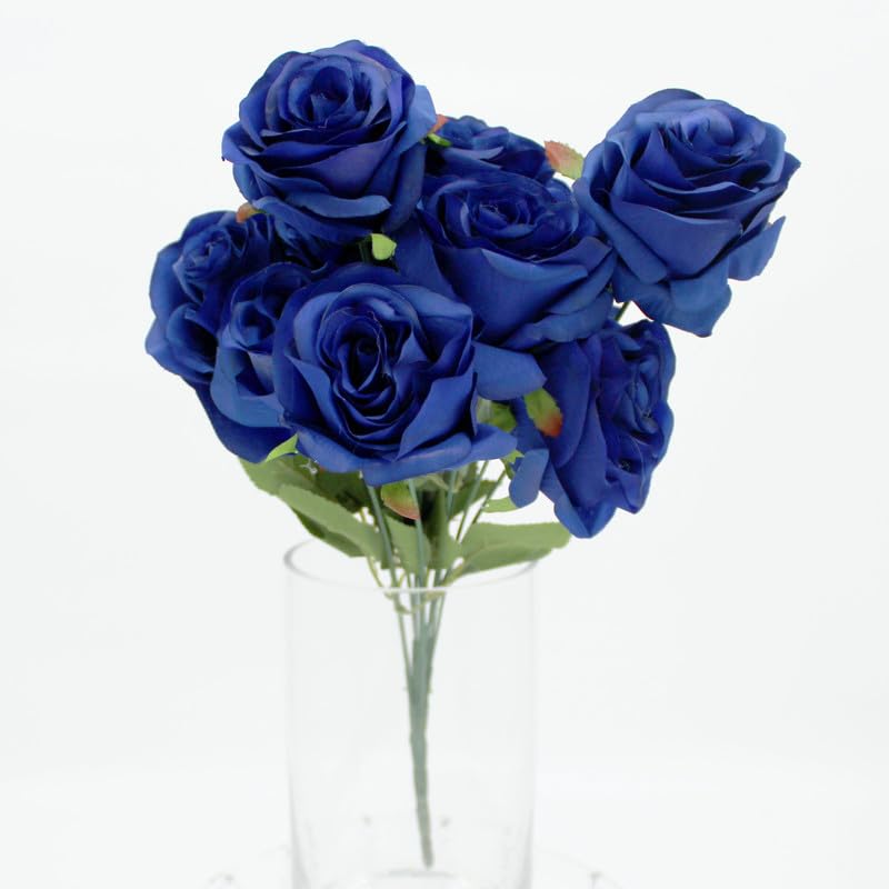 Artificial Rose Flowers with Stems for Bridal Wedding Decoration Study | Home & Garden | Home Decor | Floral Décor - F032-DARKBLUE